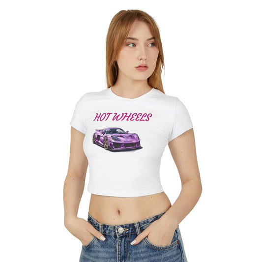 Princess Grace  Hot Wheels Print Women's Baby Tee Stylish Car Graphic Top