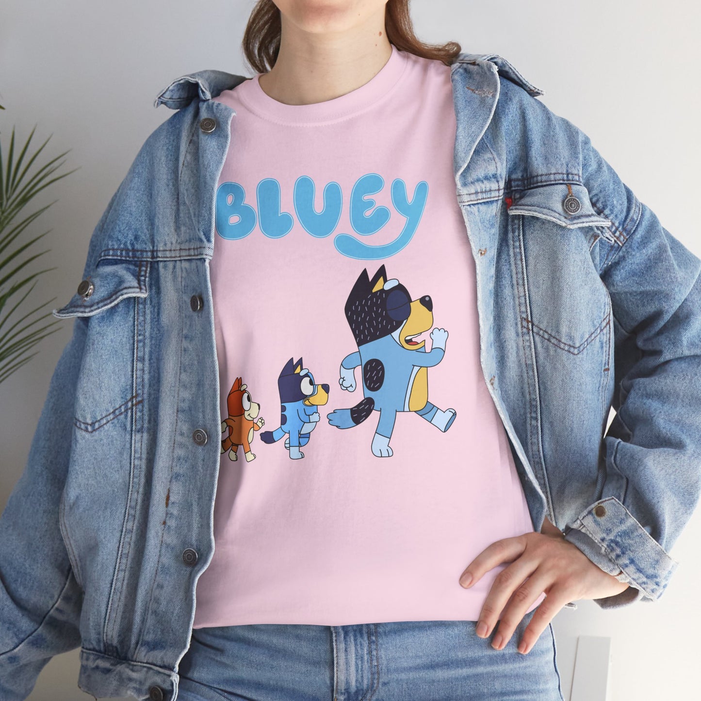 Princess Grace  Bluey Unisex Heavy Cotton Tee  Cute Cartoon T-Shirt for Kids and Adults
