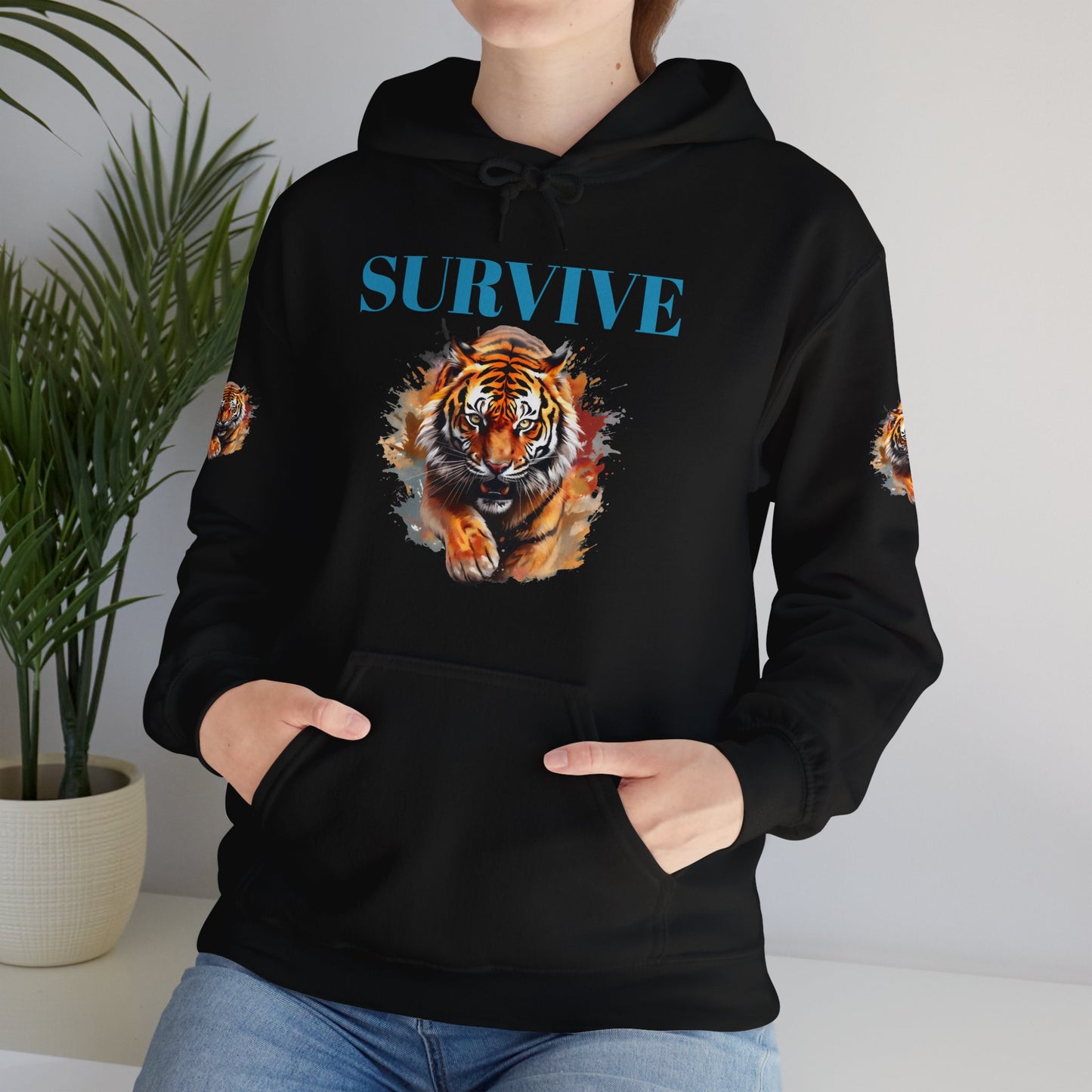 Princess Grace  Survive Tiger Unisex Heavy Blend Hoodie Fierce & Inspirational Sweatshirt