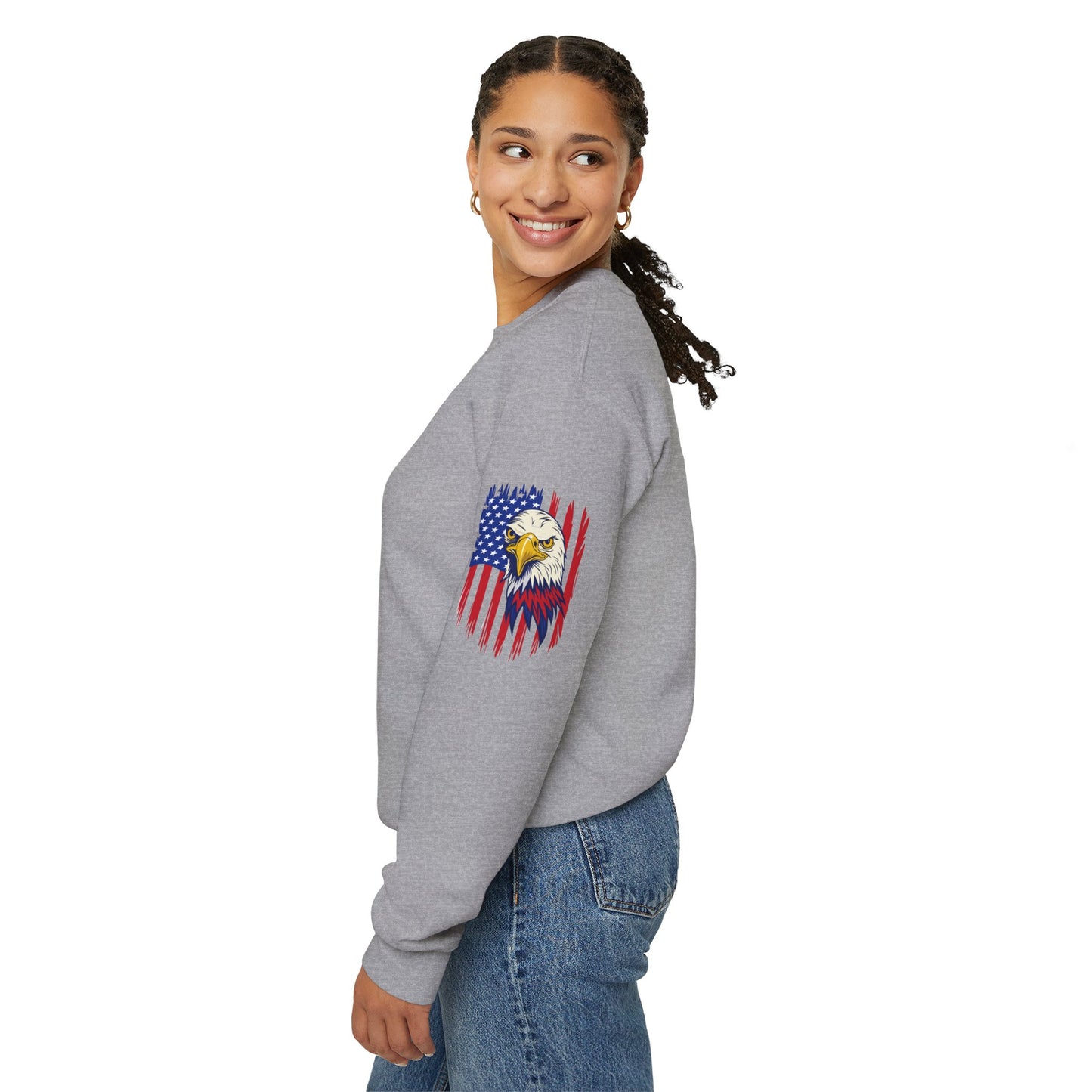 Princess Grace Patriotic Eagle Crewneck Sweatshirt Unisex Heavy Blend