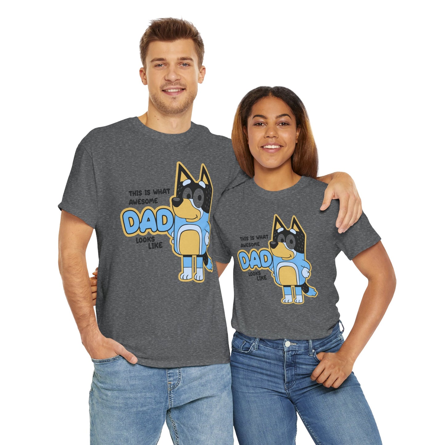 Princess Grace  Bluey  Awesome Dad Unisex Heavy Cotton Tee  Funny Gift for Father's Day