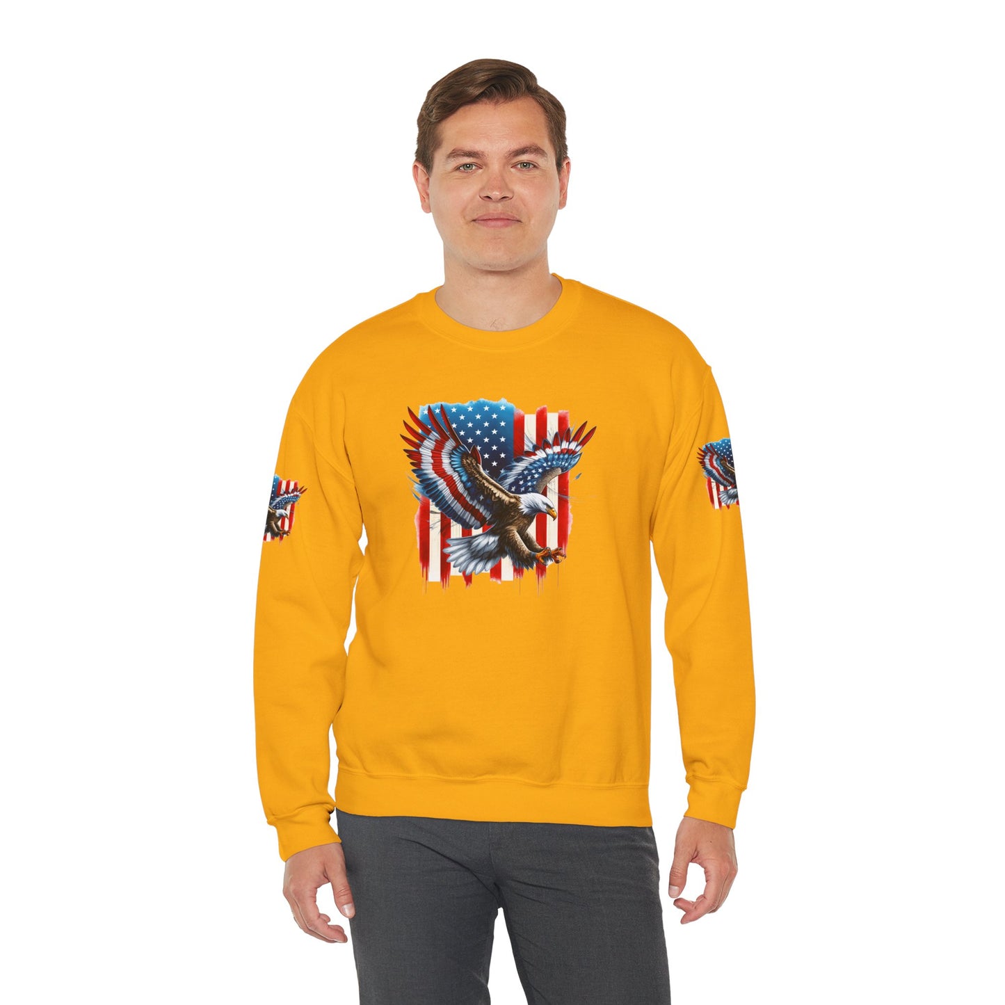 Princess Grace  Patriotic Eagle Crewneck Sweatshirt Unisex Heavy Blend