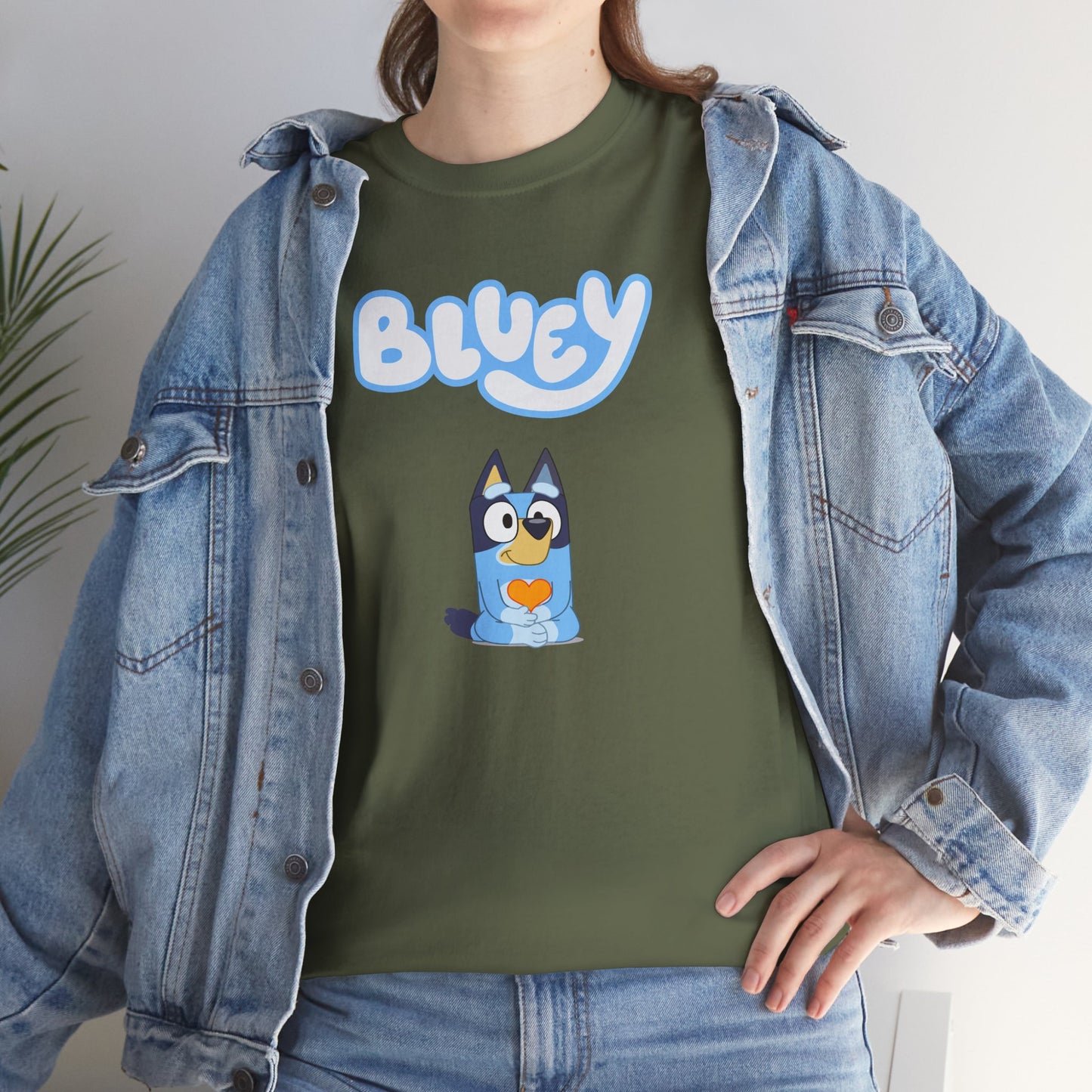 Princess Grace  Bluey Unisex Heavy Cotton Tee  Comfortable Cartoon T-Shirt for Kids and Adults