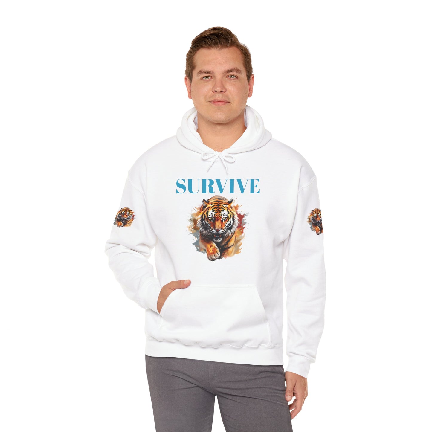 Princess Grace  Survive Tiger Unisex Heavy Blend Hoodie Fierce & Inspirational Sweatshirt