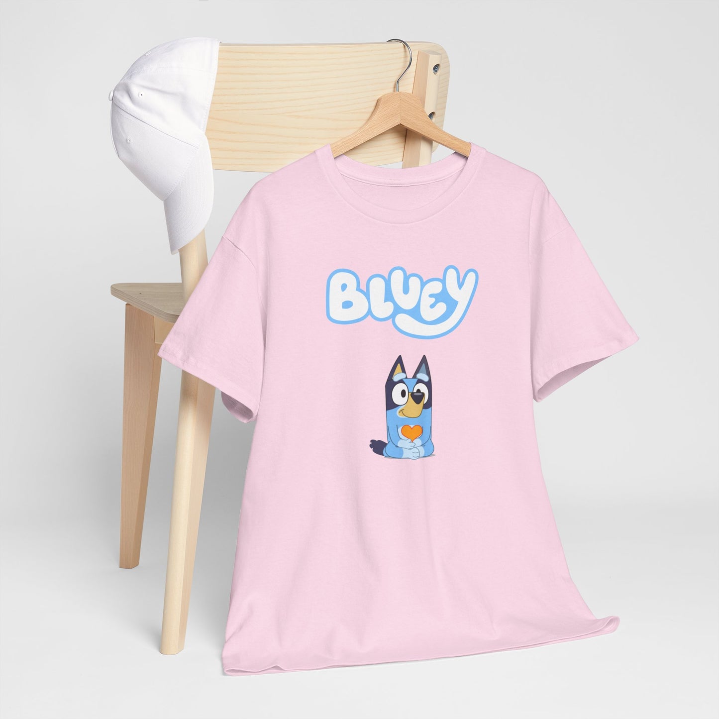 Princess Grace  Bluey Unisex Heavy Cotton Tee  Comfortable Cartoon T-Shirt for Kids and Adults