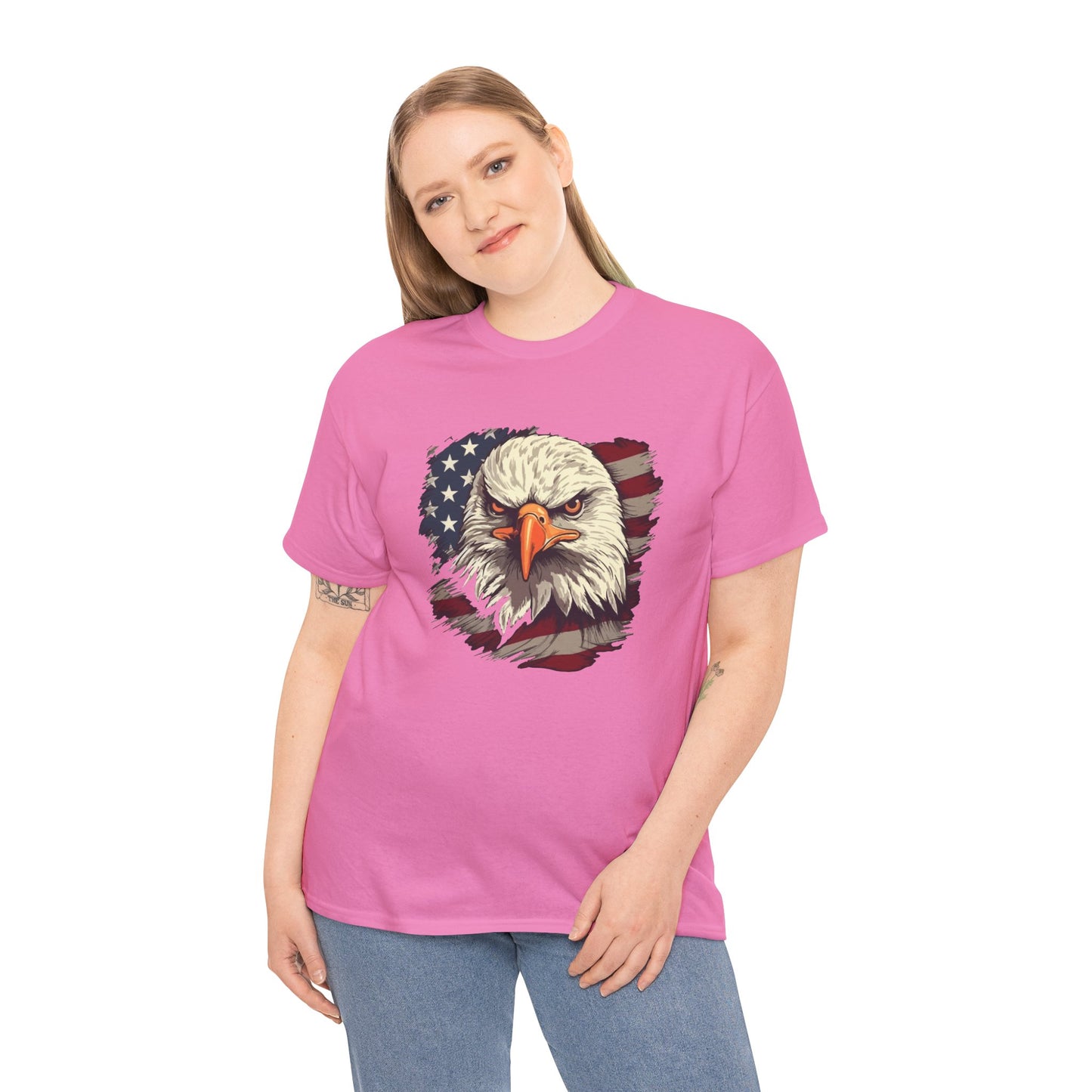 Princess Grace  Patriotic Eagle Graphic Tee  Unisex Heavy Cotton T-Shirt