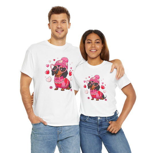 Princess Grace  Cute Dachshund Love Graphic Tee Unisex Heavy Cotton Tee