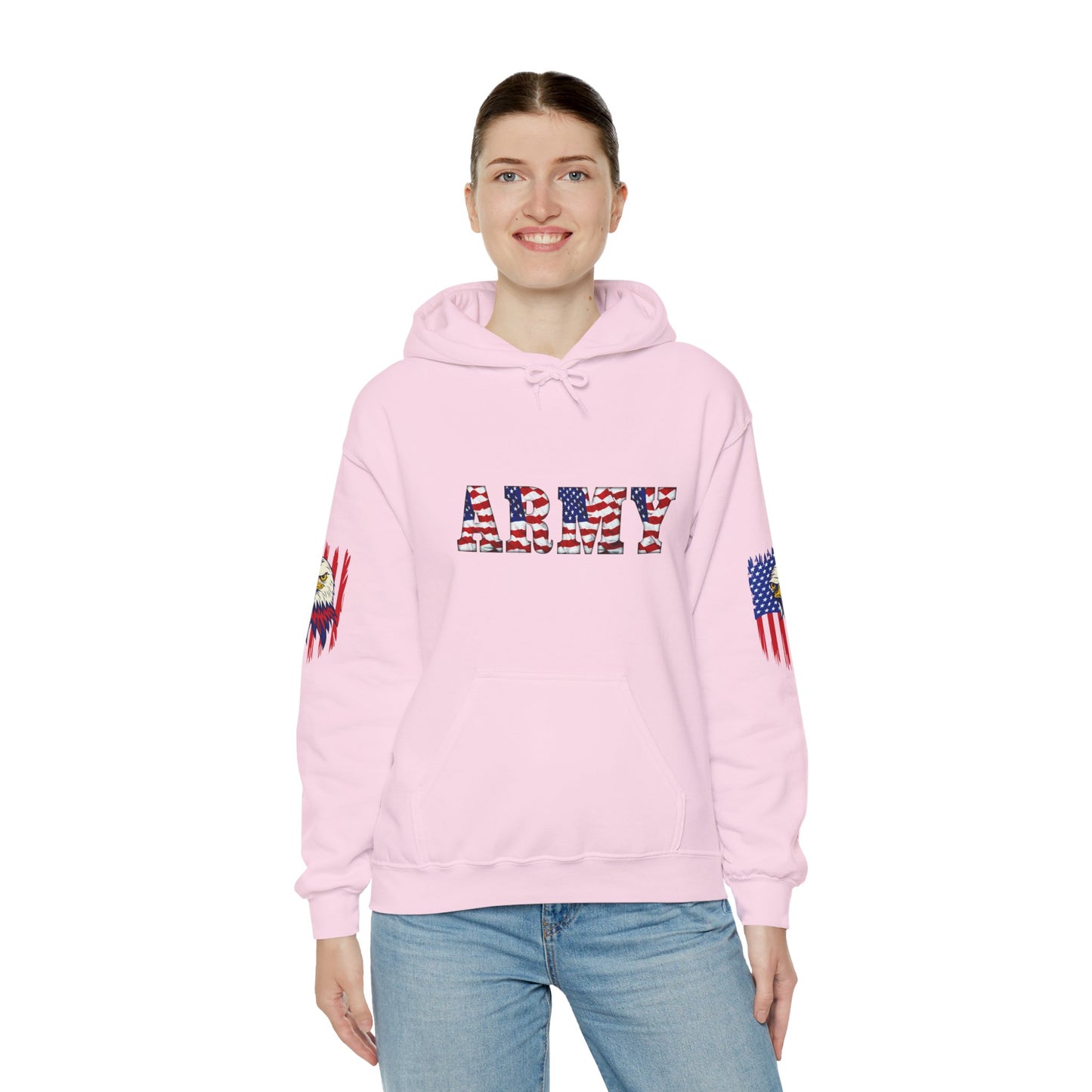 Princess Grace  Patriotic Army Eagle Hoodie  Unisex Heavy Blend Sweatshirt