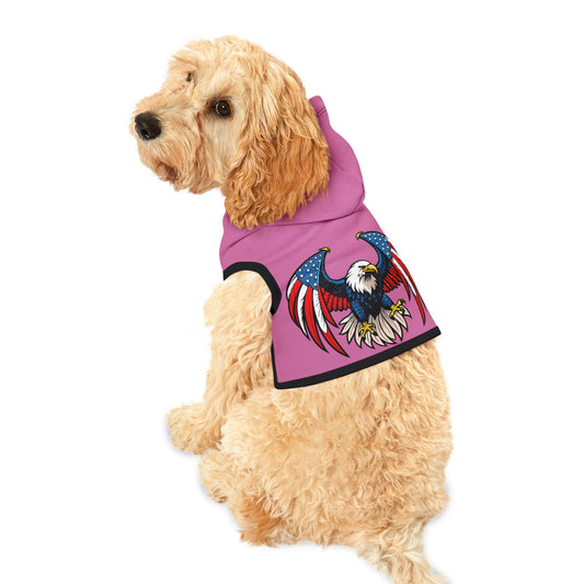 Princess Grace  Patriotic Eagle Pet Hoodie Cute Pink Dog Apparel for Holidays