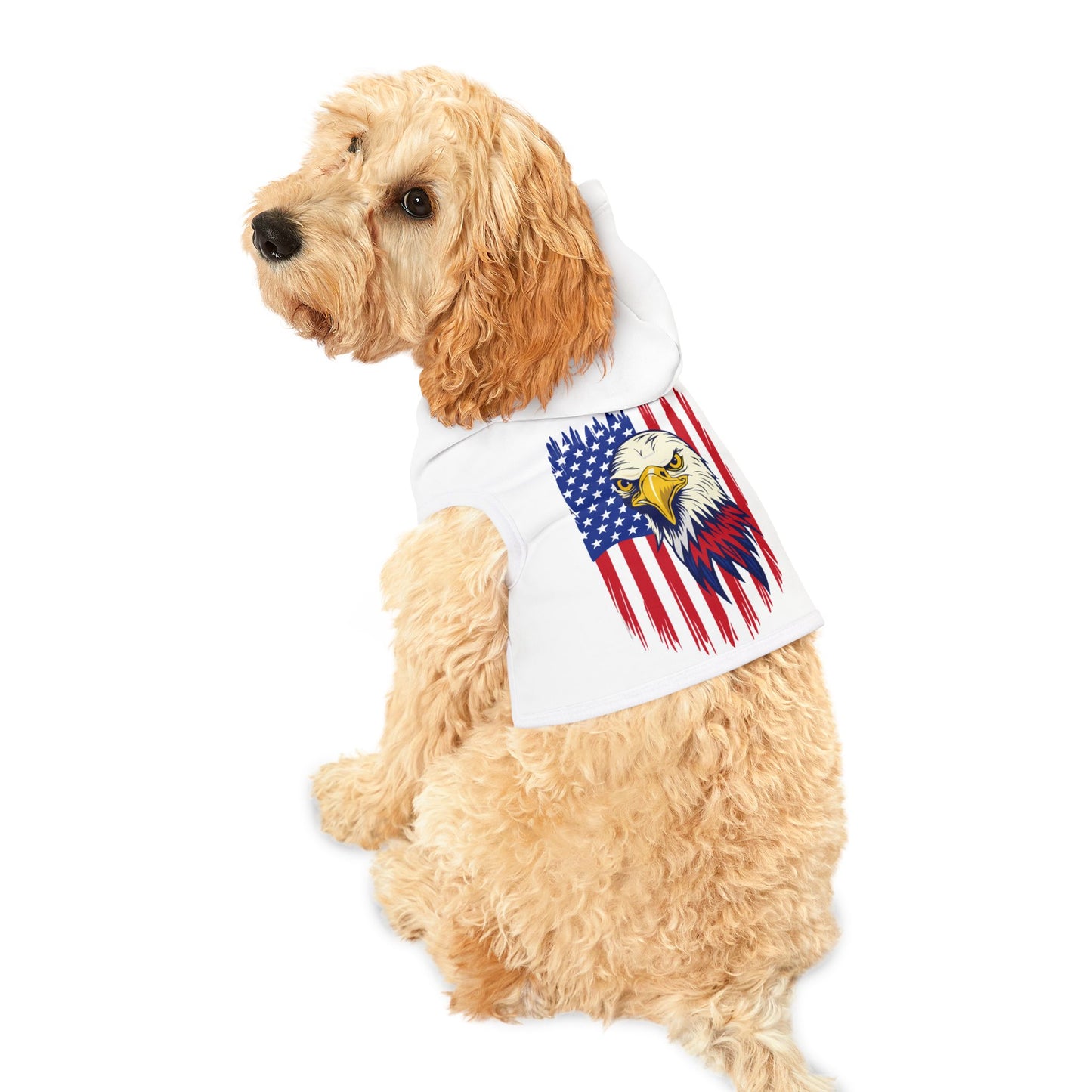Princess Grace  Patriotic Eagle Pet Hoodie USA Flag Design for Cats and Dogs