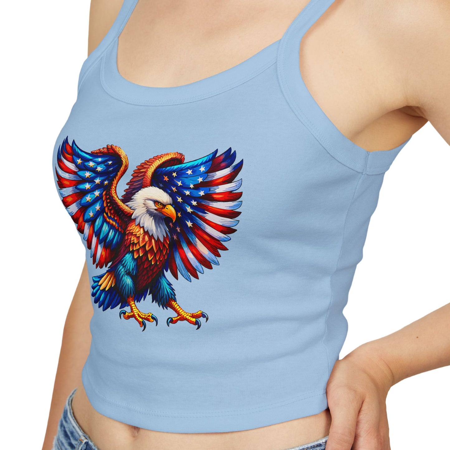 Princess Grace  Patriotic Women's Spaghetti Strap Tank Top USA Eagle Design