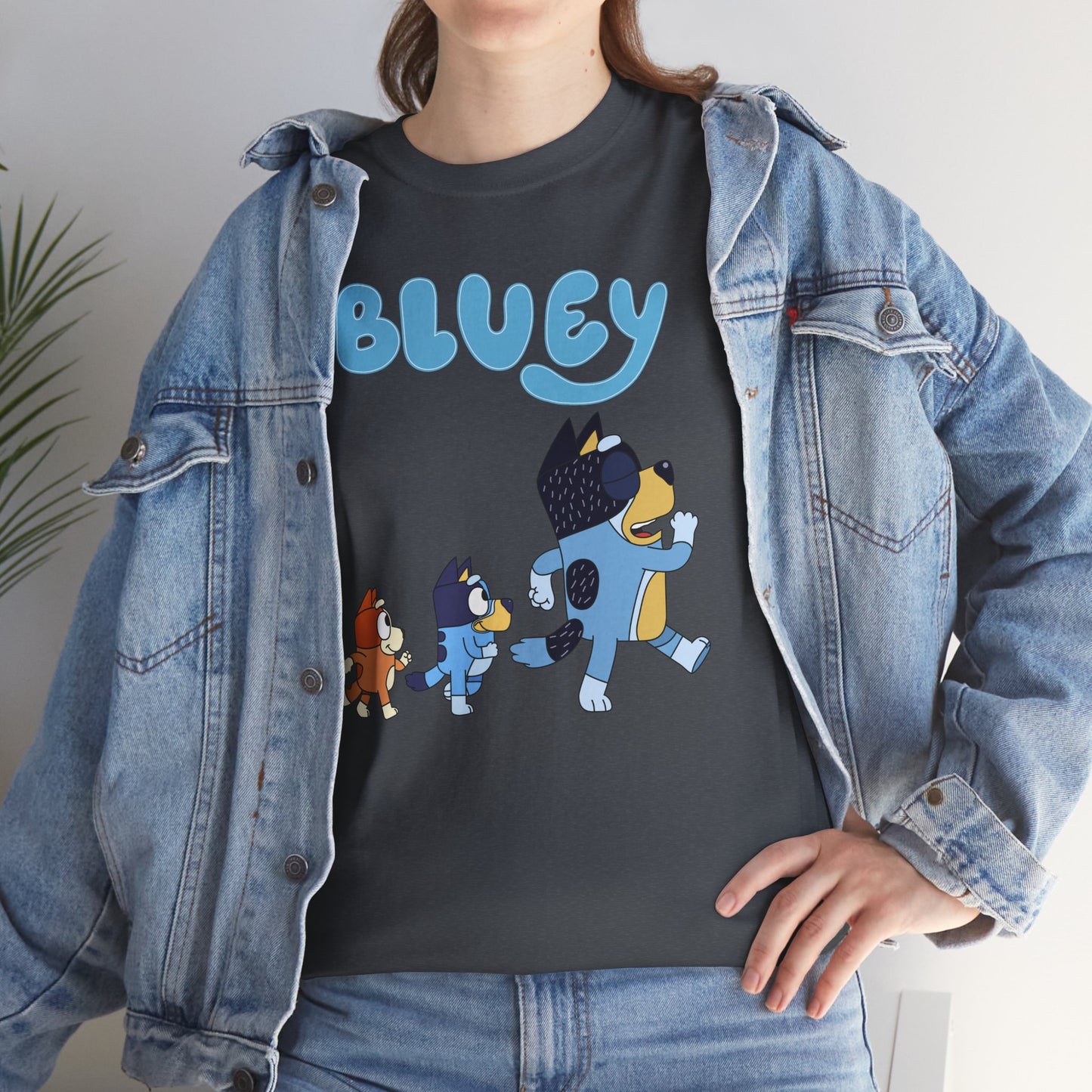 Princess Grace  Bluey Unisex Heavy Cotton Tee  Cute Cartoon T-Shirt for Kids and Adults