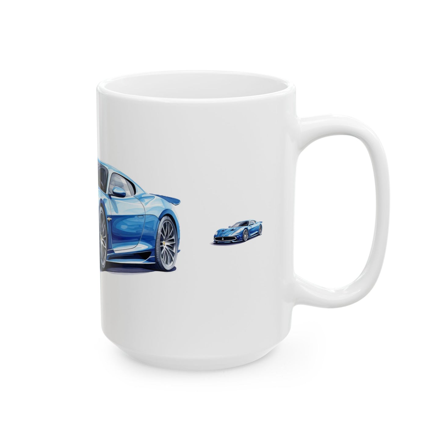 Princess Grace  Blue Sports Car Ceramic Mug   Perfect for Car Enthusiasts