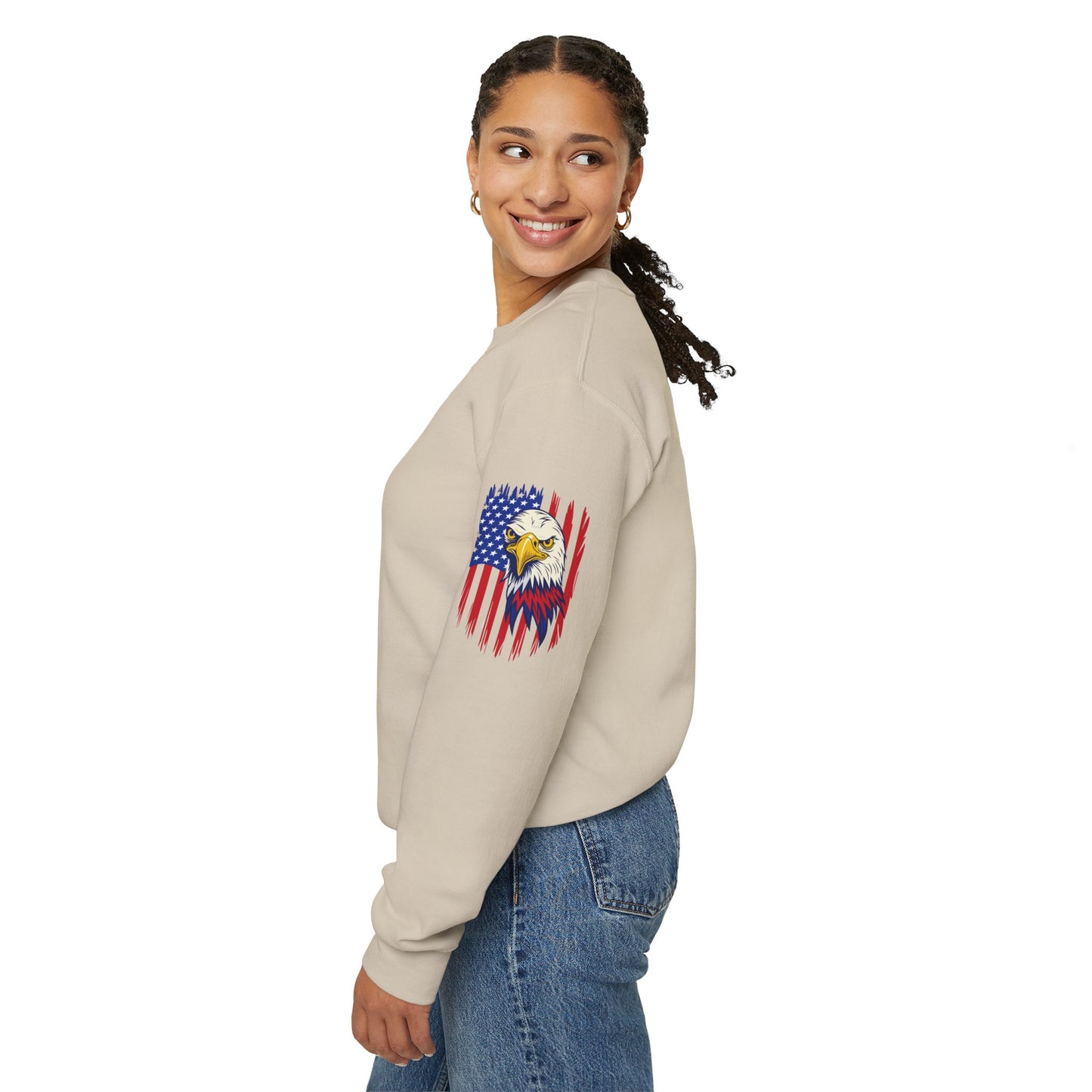 Princess Grace Patriotic Eagle Crewneck Sweatshirt Unisex Heavy Blend