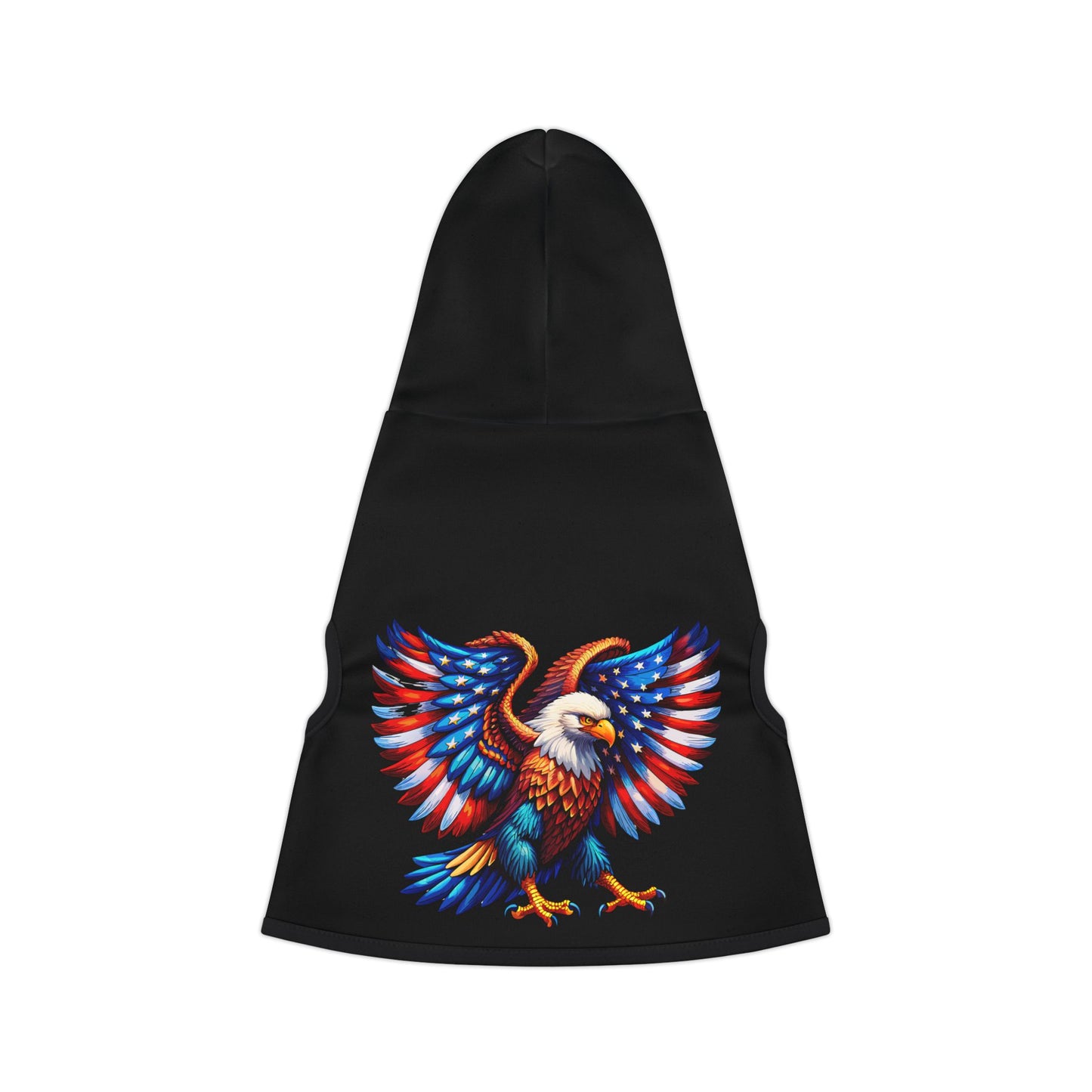 Princess Grace  Patriotic Eagle Pet Hoodie Stylish Black Dog Sweater for Independence Day & Year Round Wear