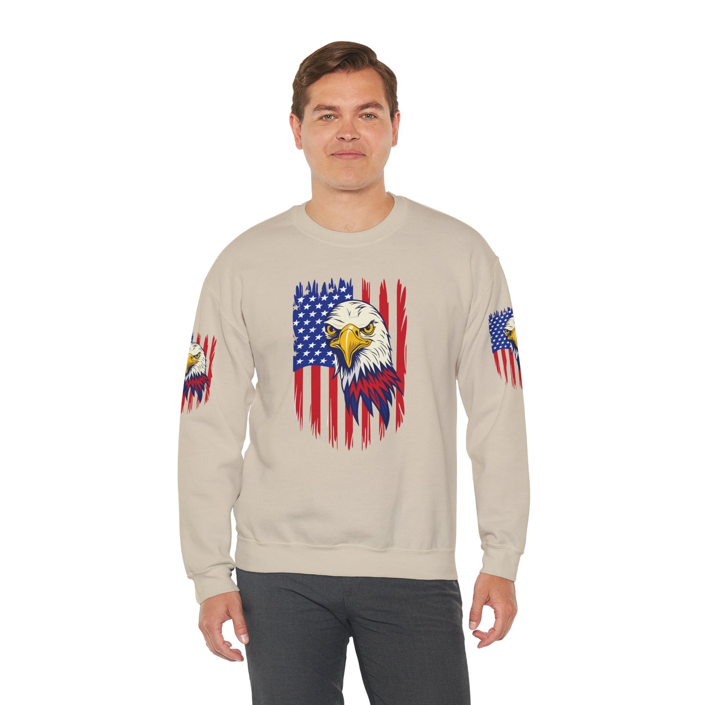 Princess Grace Patriotic Eagle Crewneck Sweatshirt Unisex Heavy Blend