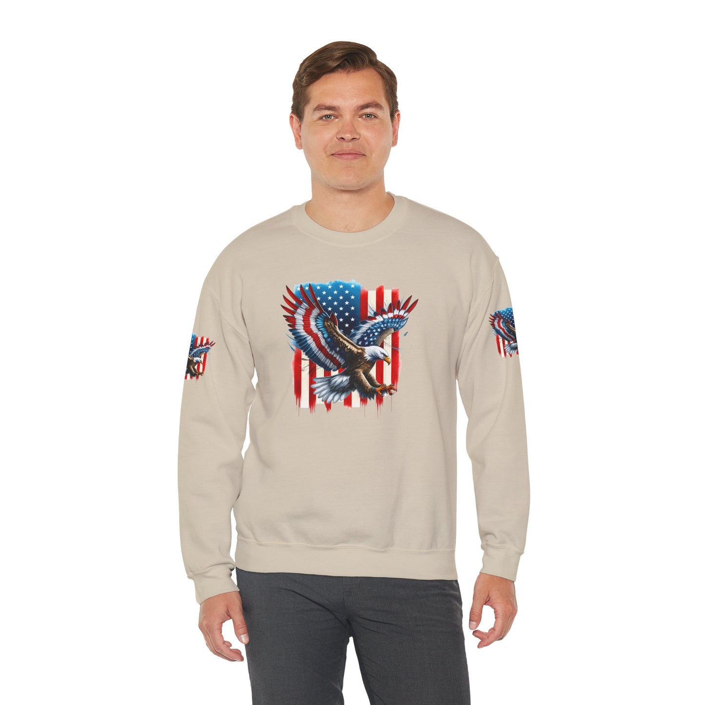 Princess Grace  Patriotic Eagle Crewneck Sweatshirt Unisex Heavy Blend