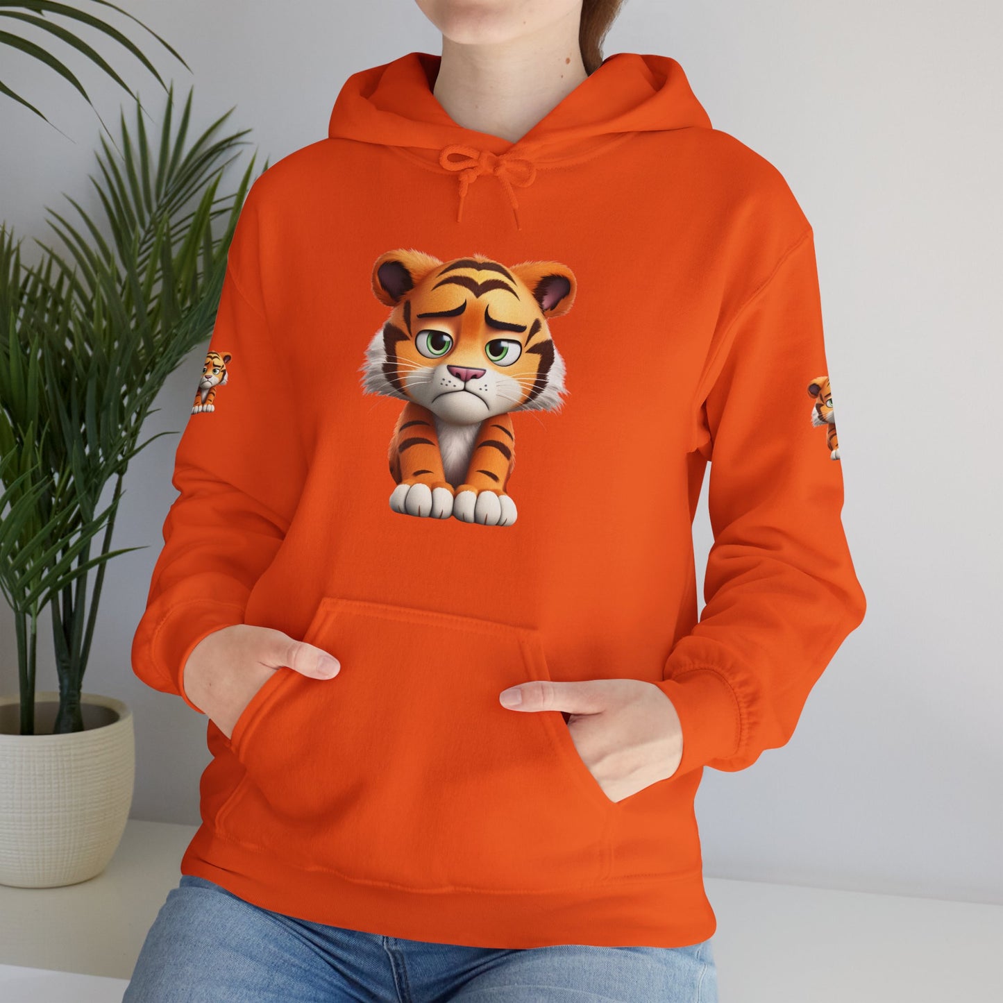 Princess Grace  Playful Tiger Graphic Hoodie  Unisex Heavy Blend Sweatshirt for Kids and Adults