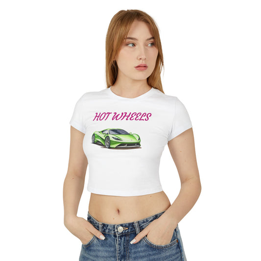 Princess Grace  Hot Wheels Women's Baby Tee Fun & Stylish Car Graphic Shirt for Racing Enthusiasts