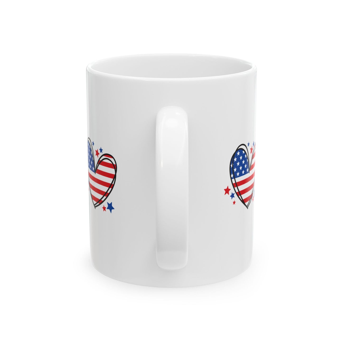 Princess Grace  Patriotic Heart Ceramic Mug  Perfect for Fourth of July & Celebrations