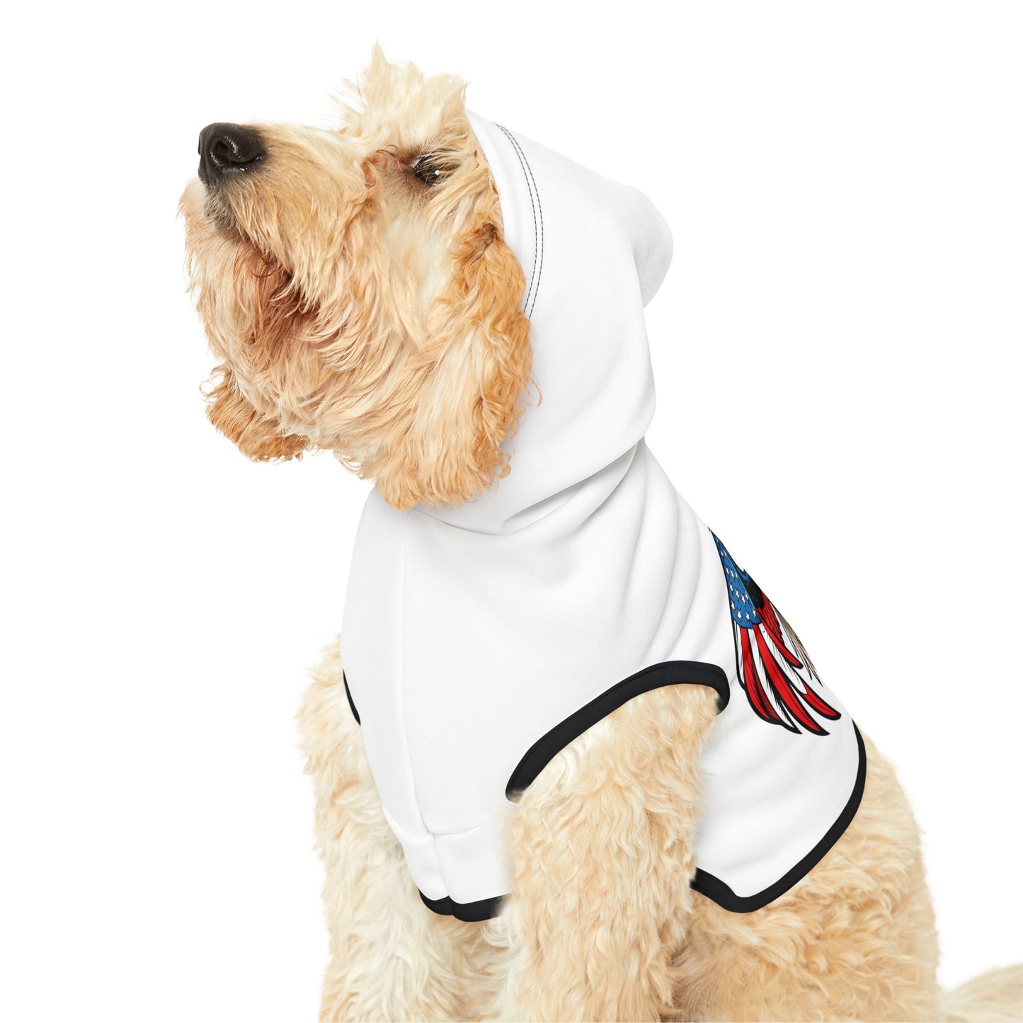 Princess Grace  Patriotic Eagle Pet Hoodie  Perfect for Independence Day and Outdoor Adventures