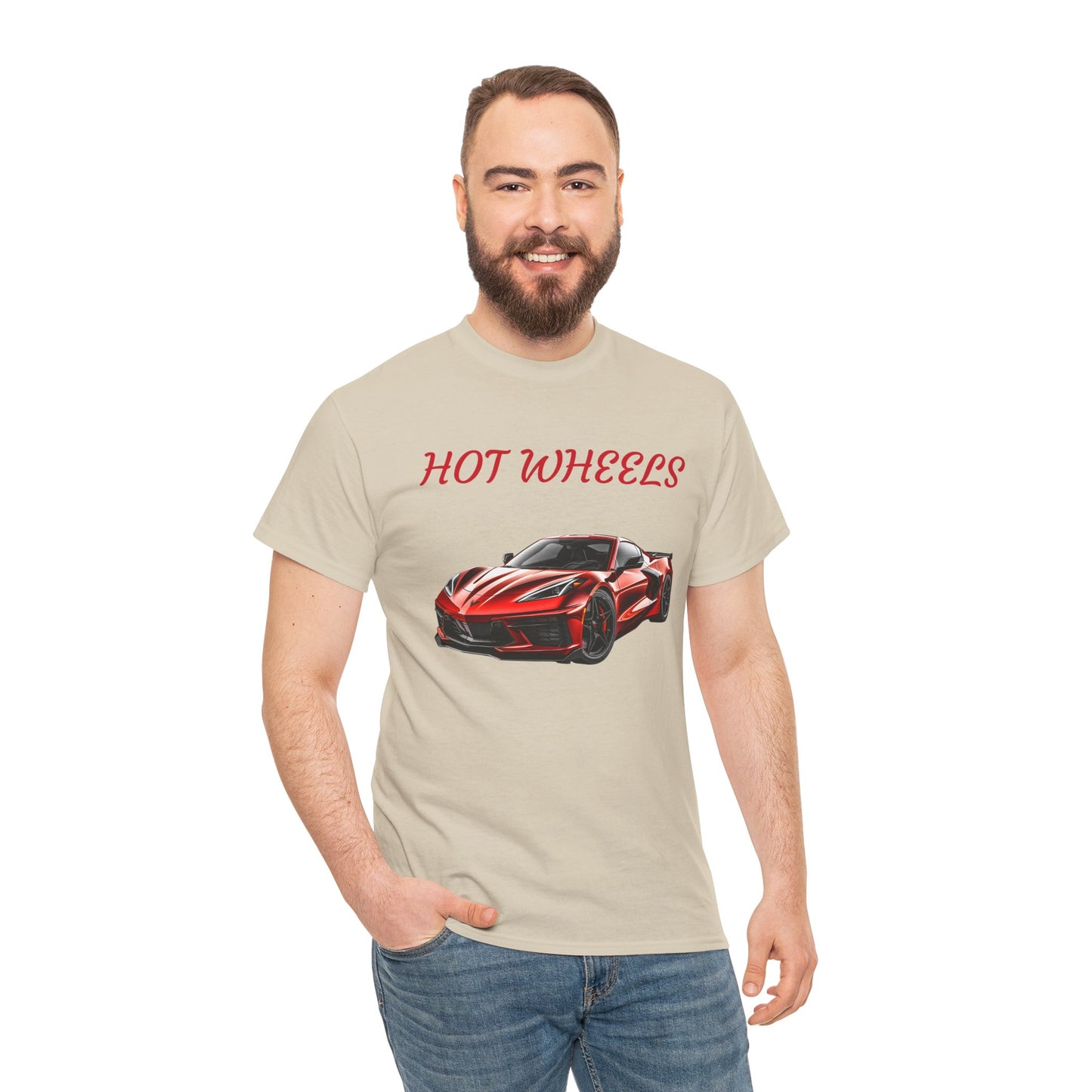 Princess Grace Red Corvette Unisex Heavy Cotton Tee Hot Wheels Racing Graphic Tee for Car Enthusiasts