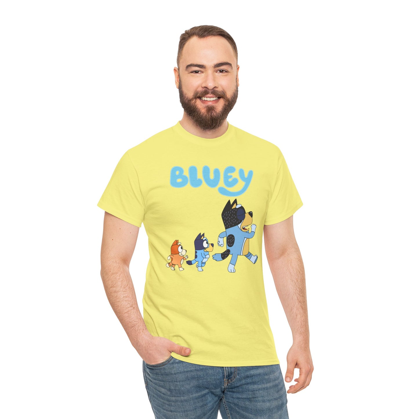 Princess Grace  Bluey Unisex Heavy Cotton Tee  Cute Cartoon T-Shirt for Kids and Adults