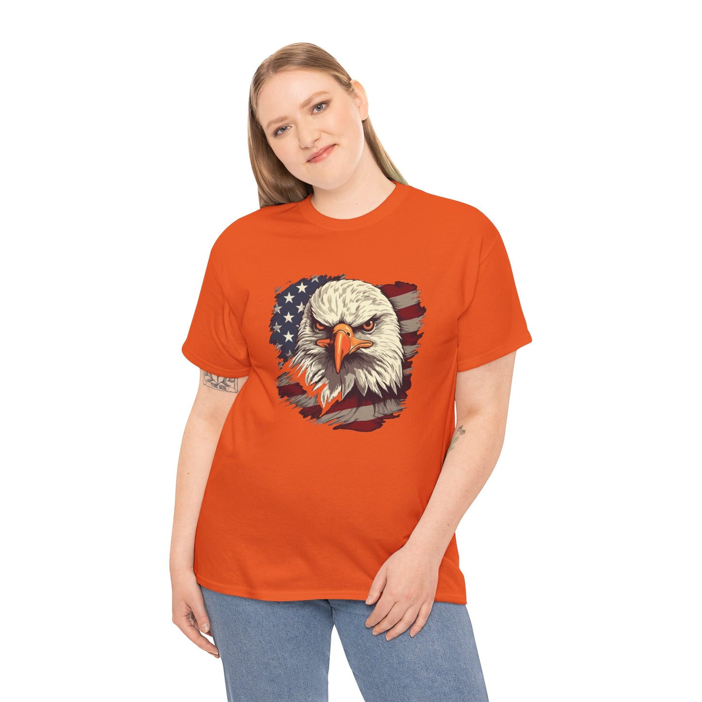 Princess Grace  Patriotic Eagle Graphic Tee  Unisex Heavy Cotton T-Shirt