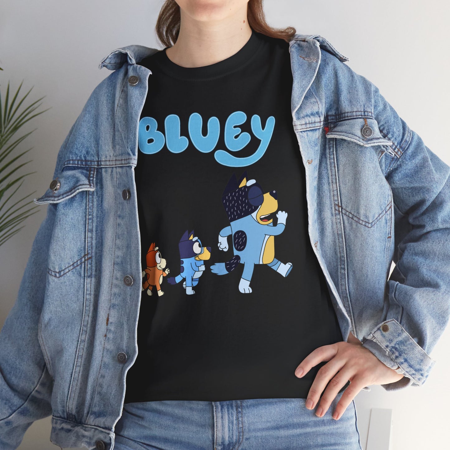 Princess Grace  Bluey Unisex Heavy Cotton Tee  Cute Cartoon T-Shirt for Kids and Adults