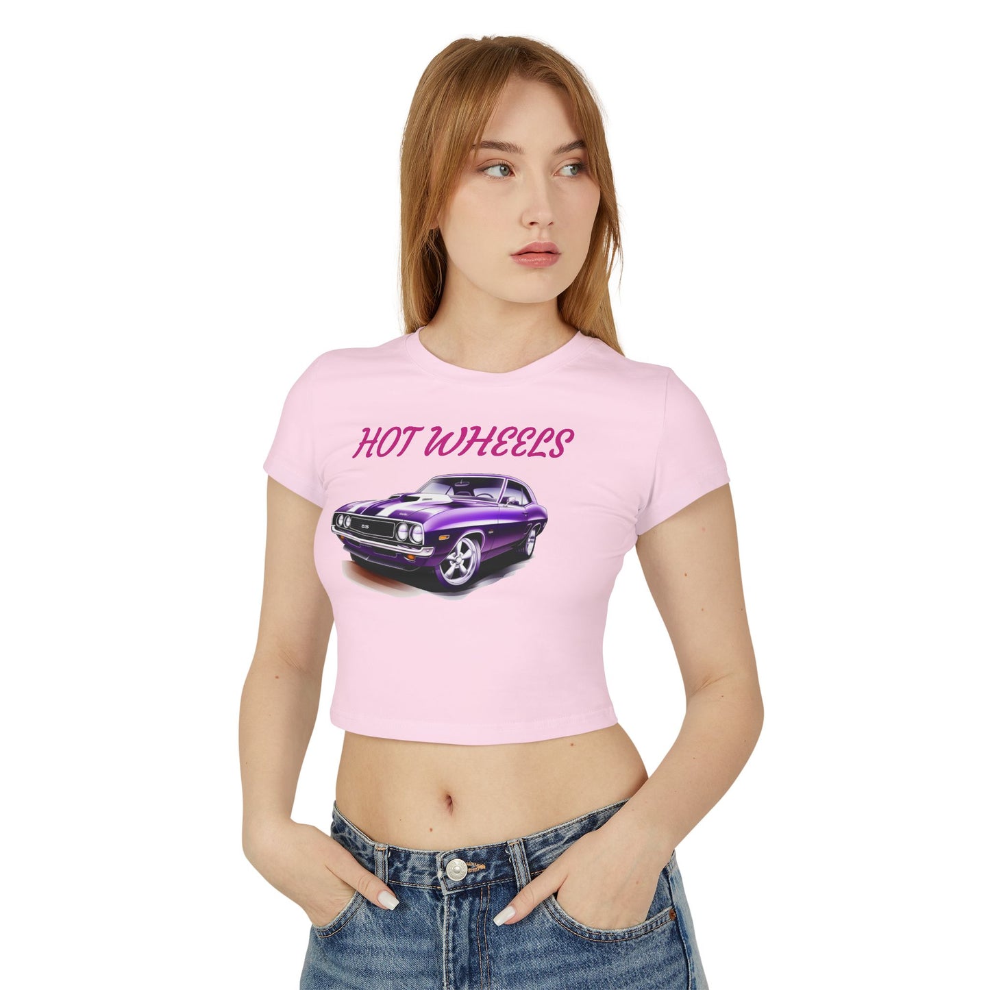 Princess Grace  Hot Wheels Women's Baby Tee Retro Car Graphic Top for Car Enthusiasts