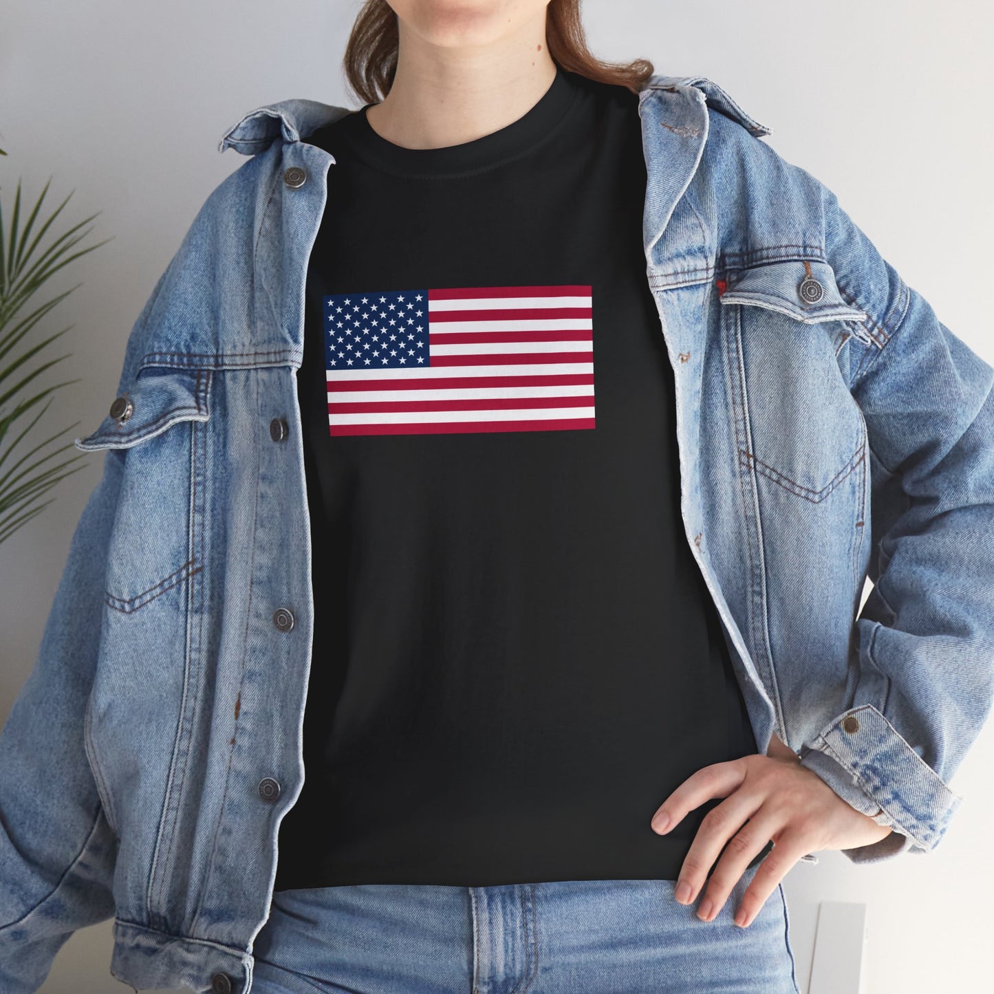 Princess Grace  Patriotic Unisex Heavy Cotton Tee with USA Flag Design