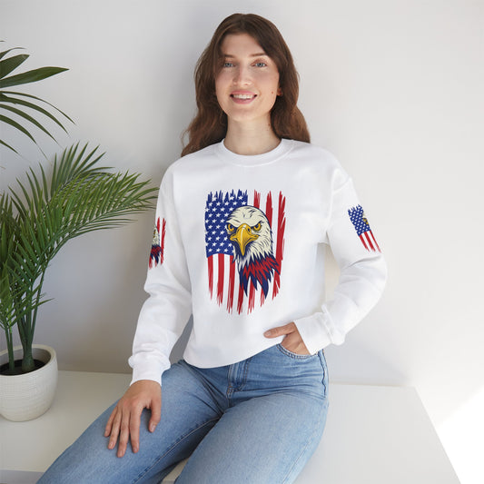 Princess Grace Patriotic Eagle Crewneck Sweatshirt Unisex Heavy Blend