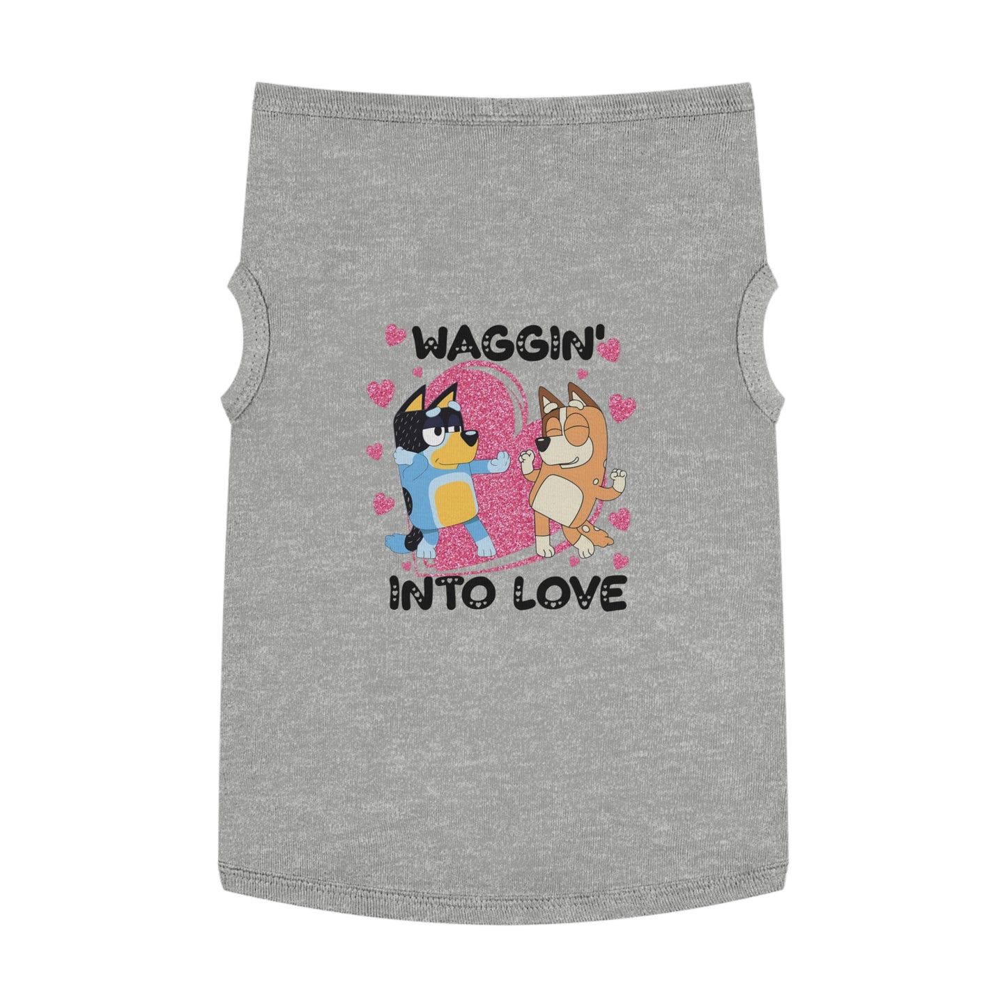 Princess Grace  'Waggin' Into Love Pet Tank Top Cute Dog Themed Apparel for Valentine’s Day