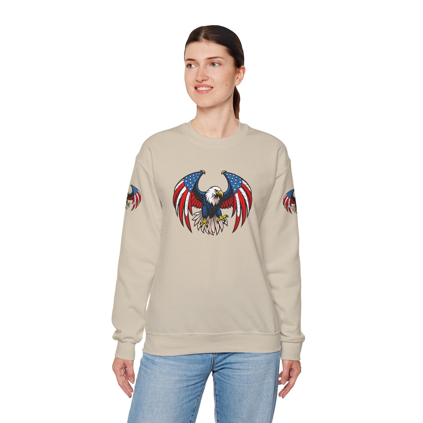 Princess Grace  Patriotic Eagle Sweatshirt  Unisex Heavy Blend Crewneck