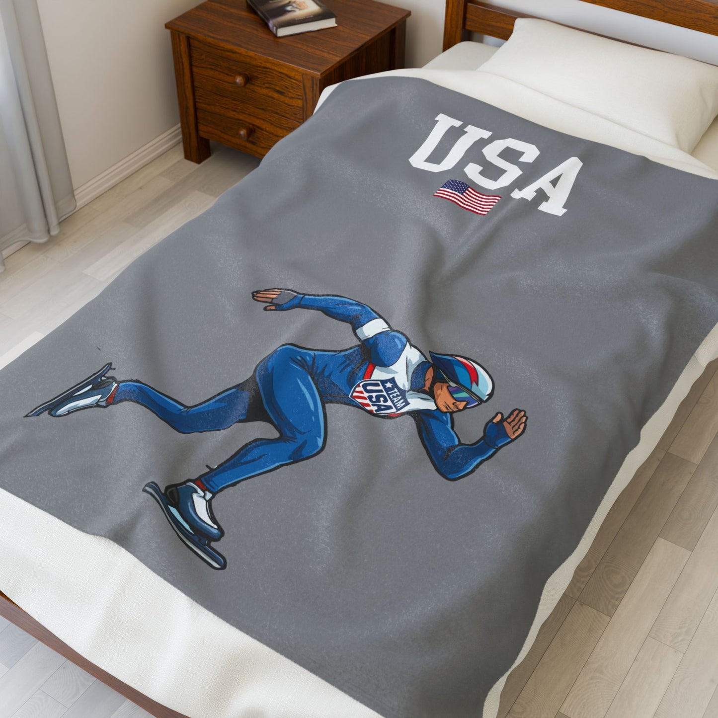 Princess Grace  TEAM USA  Velveteen Plush Blanket
