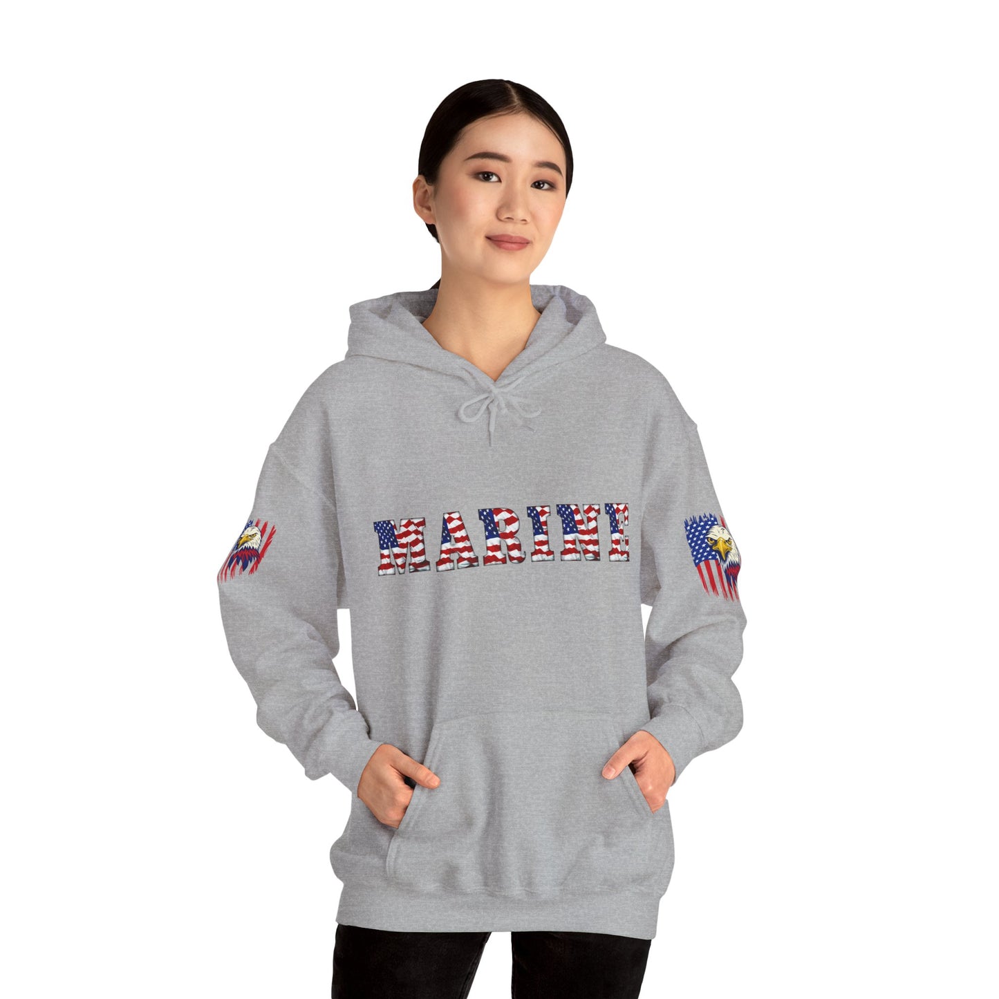 Princess Grace  American Pride Marine Eagle Hooded Sweatshirt