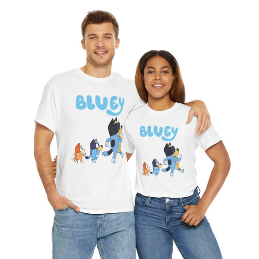 Princess Grace  Bluey Unisex Heavy Cotton Tee  Cute Cartoon T-Shirt for Kids and Adults