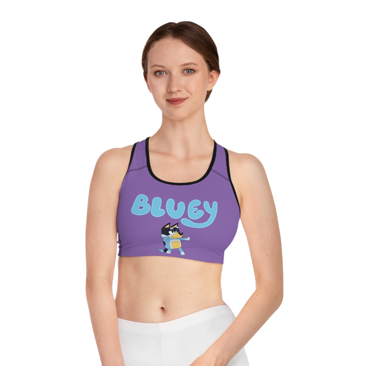 Princess Grace    Bluey Sports Bra  Fun Purple Activewear