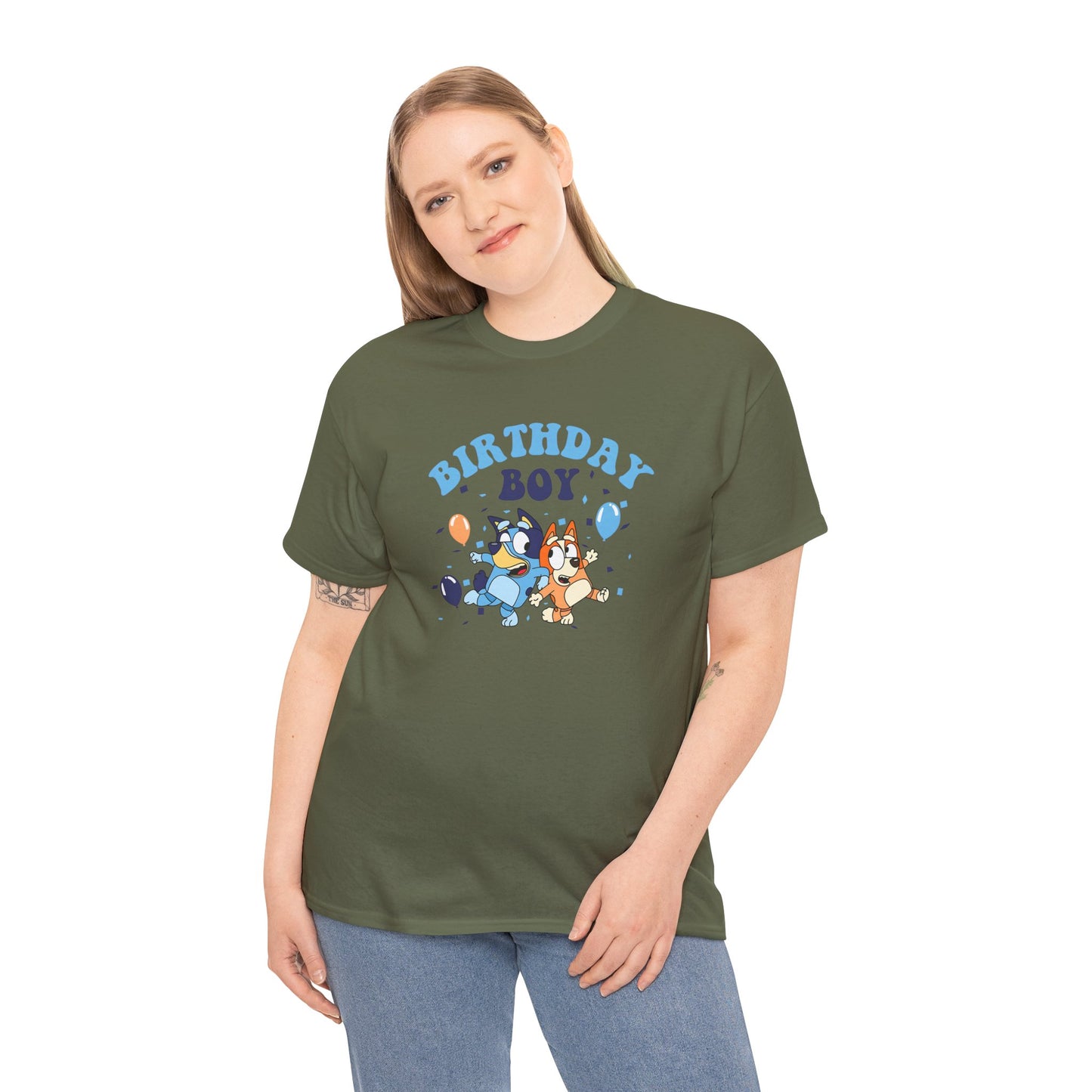 Princess Grace  Bluey  Birthday Boy Unisex Heavy Cotton Tee  Fun Celebration Shirt for Kids