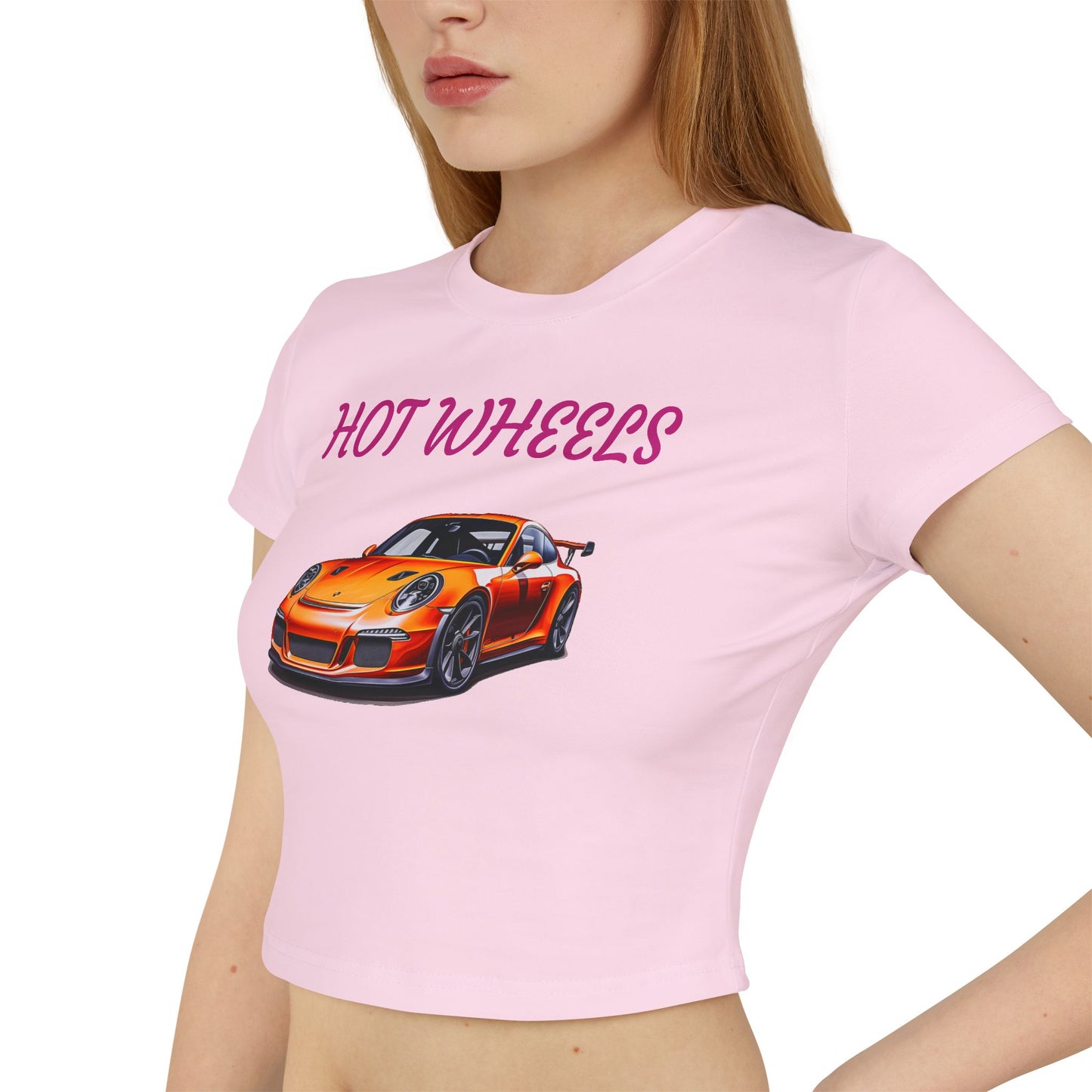 Princess Grace  Hot Wheels Women's Baby Tee Trendy Car Graphic T-Shirt for Auto Enthusiasts