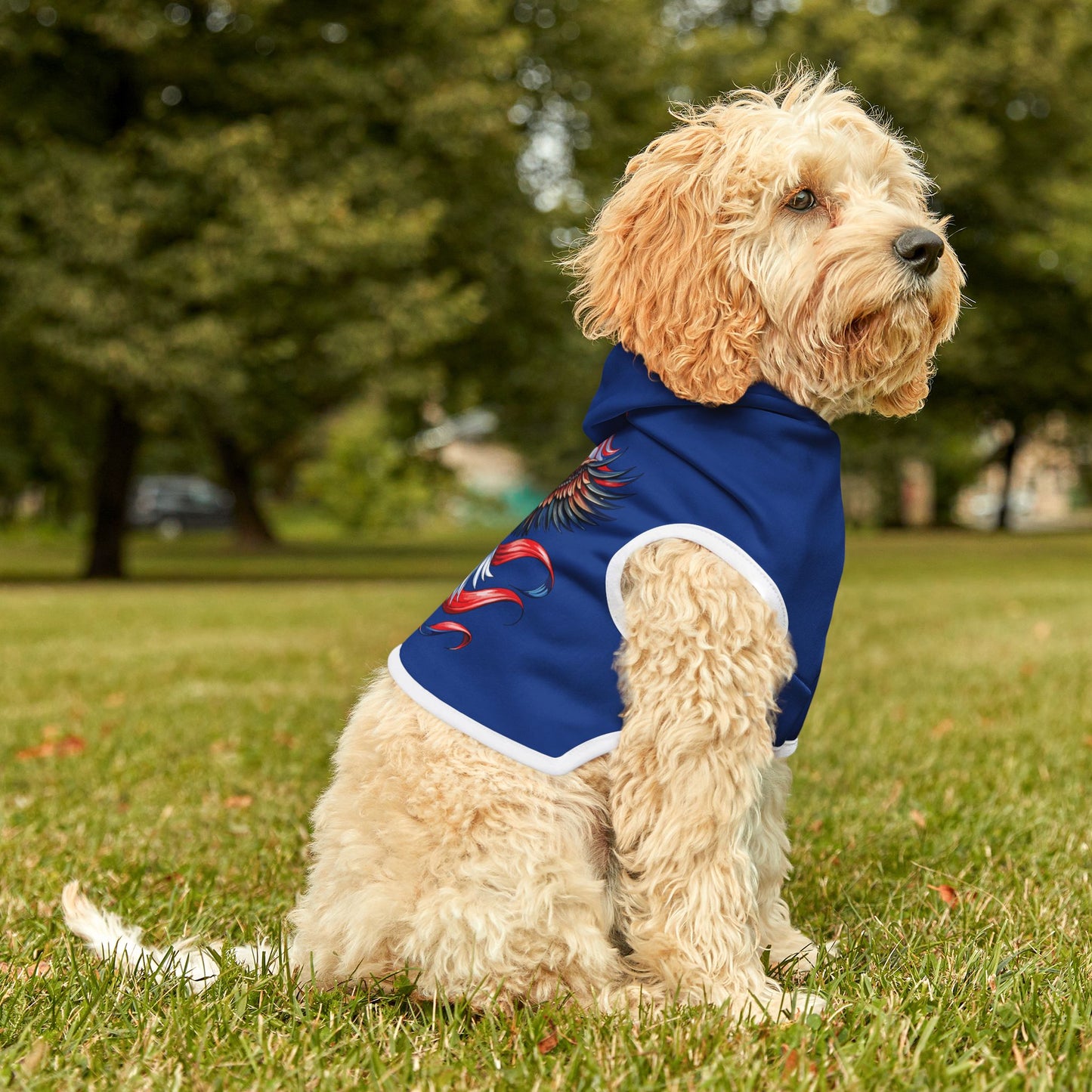 Princess Grace  Patriotic Eagle Pet Hoodie Stylish Dog Sweater for Independence Day