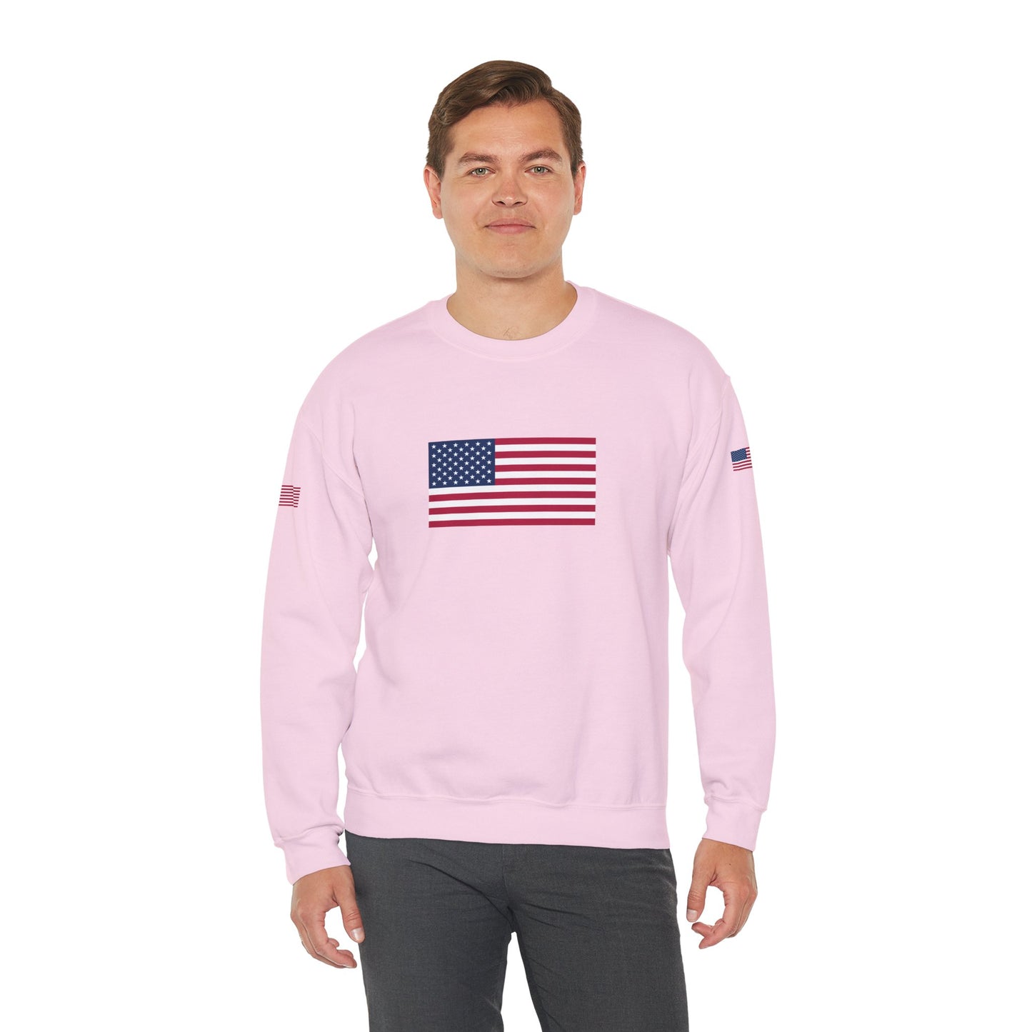 Princess Grace  TAEM USA  Patriotic Unisex Crewneck Sweatshirt with American Flags