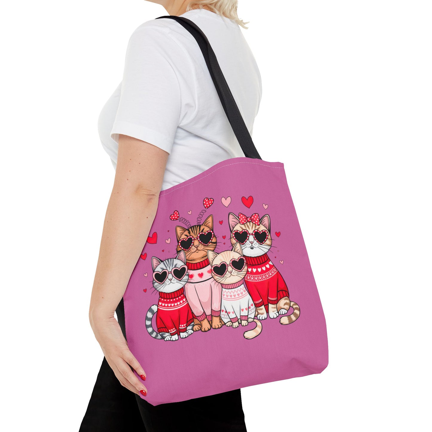 Princess Grace  Cute Cat Lover Tote Bag Stylish Pet Themed Pink Bag for Animal Lovers