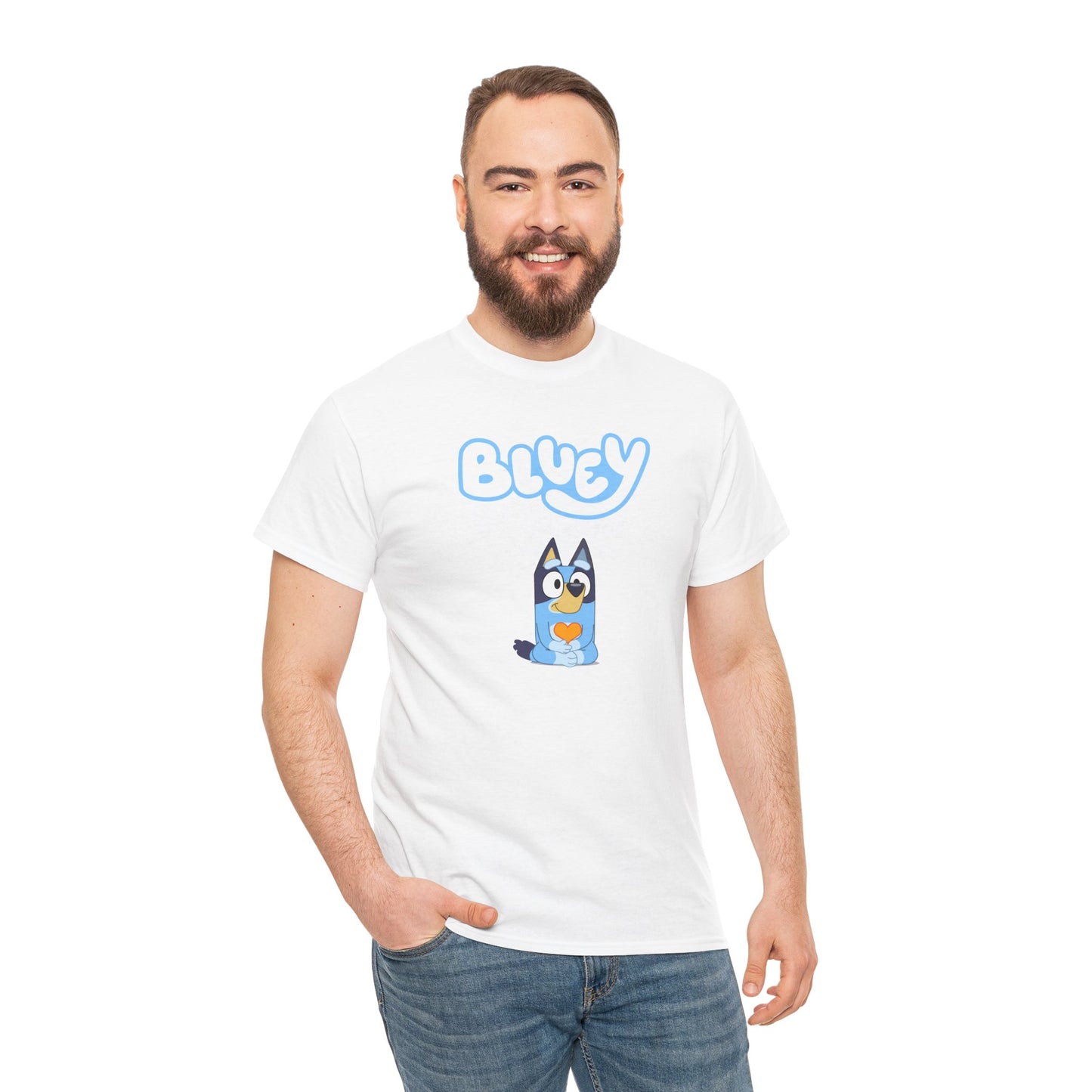 Princess Grace  Bluey Unisex Heavy Cotton Tee  Comfortable Cartoon T-Shirt for Kids and Adults