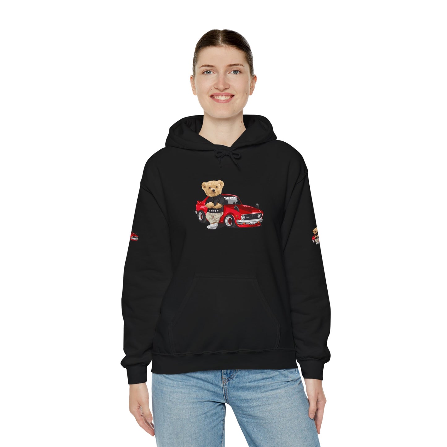 Princess Grace  Vintage Bear Car Hoodie  Fun Unisex Sweatshirt for Auto Lovers