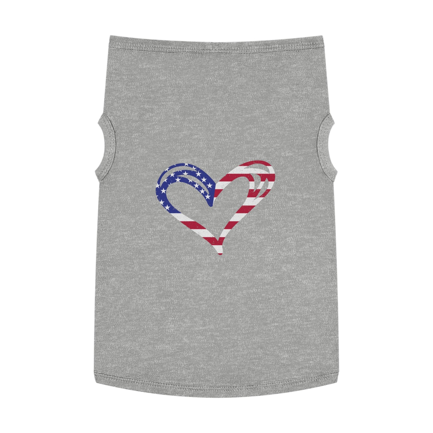 Princess Grace  Patriotic Heart Pet Tank Top American Flag Design for Dogs & Cats