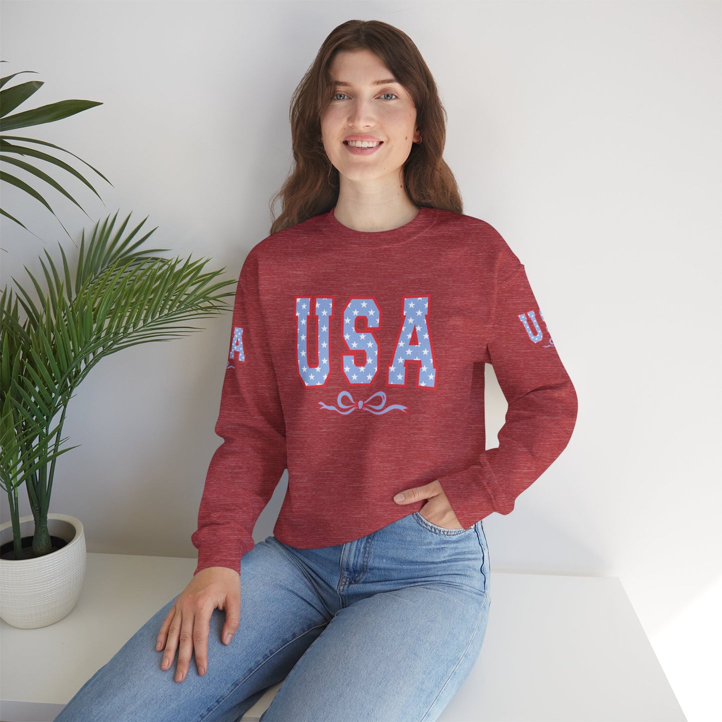 Princess Grace  USA Patriotic Crewneck Sweatshirt for All Seasons