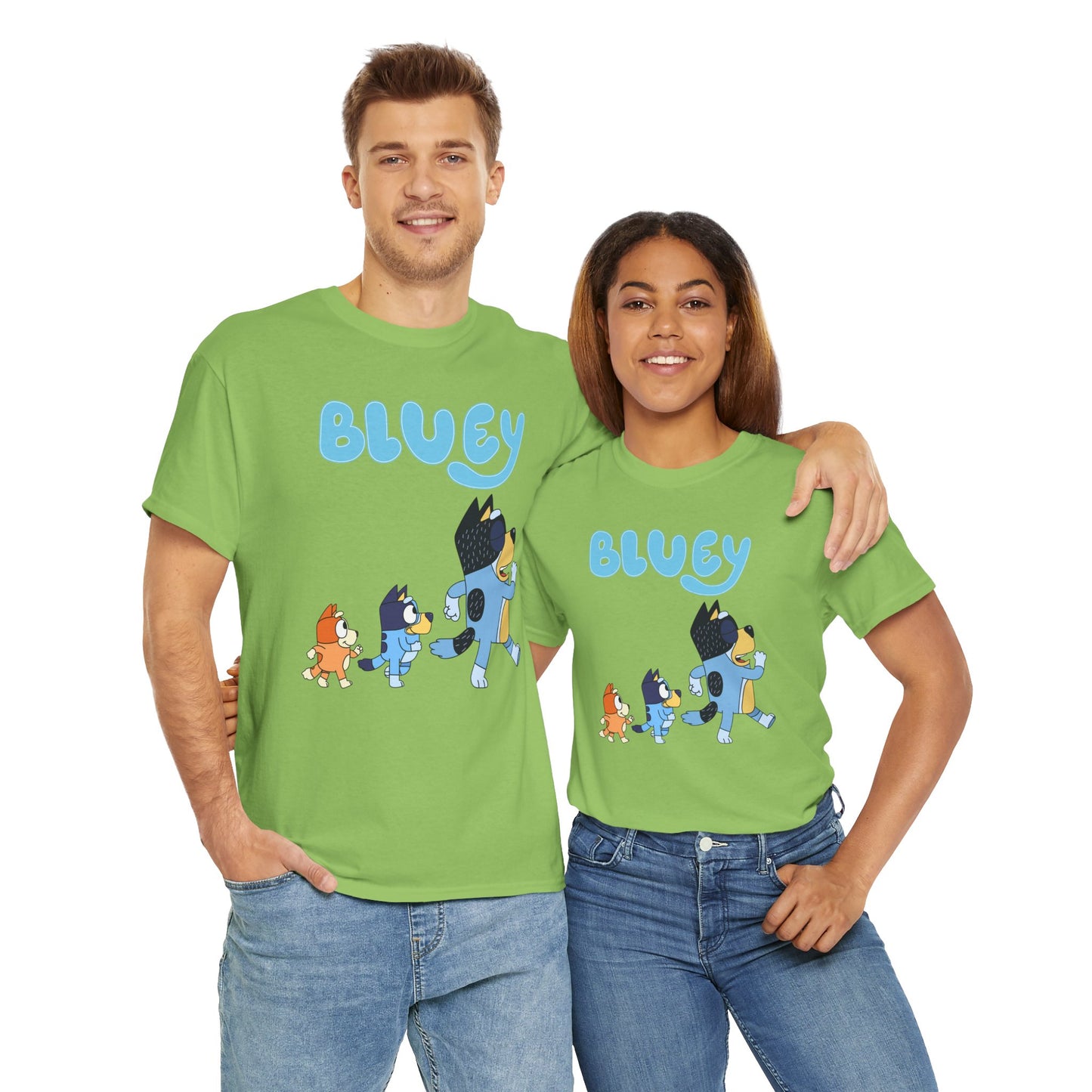 Princess Grace  Bluey Unisex Heavy Cotton Tee  Cute Cartoon T-Shirt for Kids and Adults