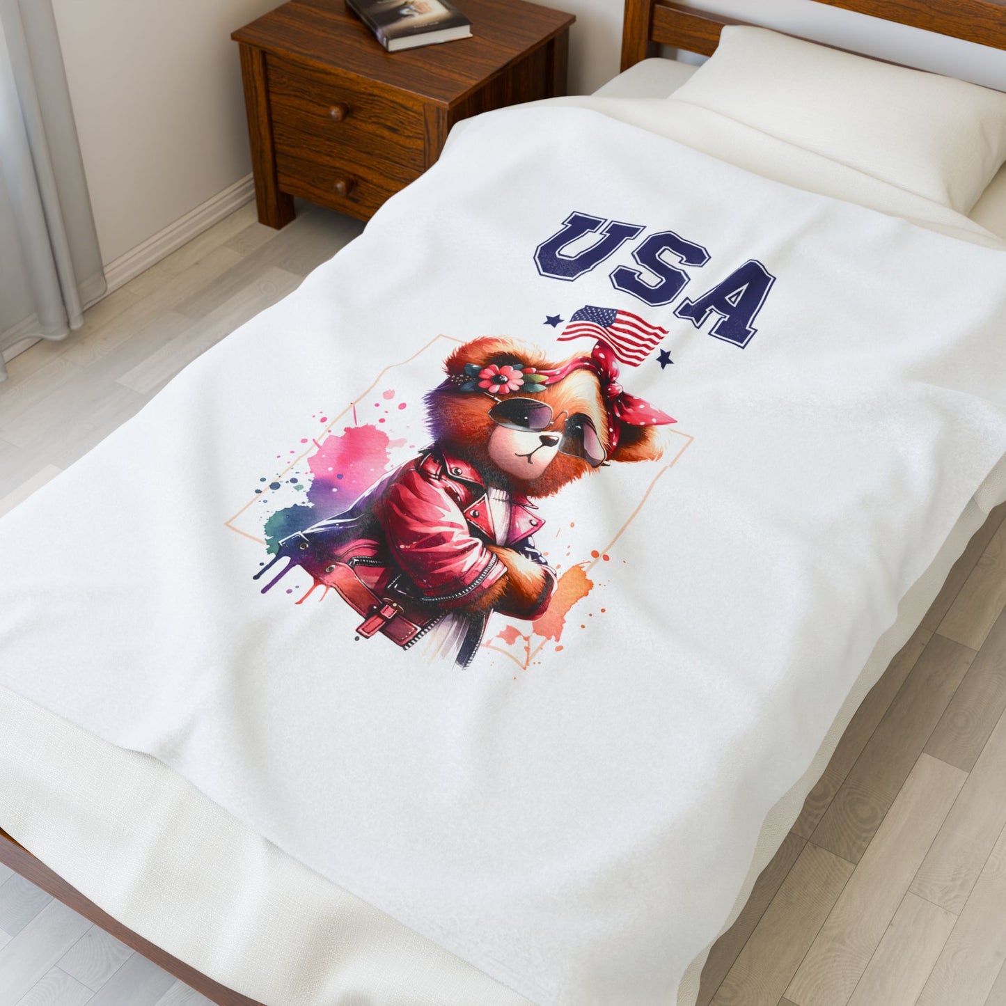 Princess Grace  TEAM USA  Velveteen Plush Blanket