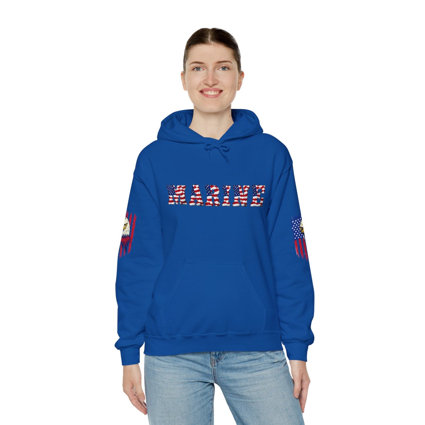Princess Grace  American Pride Marine Eagle Hooded Sweatshirt